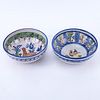 Two (2) Decorative Spanish Style Bird Motif Pottery Bowls. Unsigned.