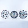 Grouping of Three (3) Vintage Faience Pottery Chargers. Two are signed, originating from Turkey and Italy.