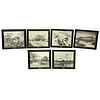 Collection Of Six (6) Vintage "Old Palm Beach" Black & White Photographic Prints. Good condition.