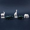 Five (5) Piece Lot Of Ivory & Stone African Animal Figures. Unsigned.