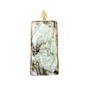 Vintage Chinese Carved Jade and 14 Karat Yellow Gold Pendant. Stamped 14K.
