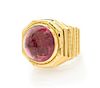An 18 Karat Yellow Gold and Pink Tourmaline Ring, Andrew Clunn, 21.30 dwts.
