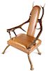 Rustic 6x6 Montana Elk Antler Leather Lounge Chair