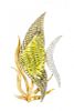 An 18 Karat Gold, Tourmaline, Diamond and Colored Diamond Fish Brooch, 26.30 dwts.