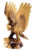 Solid Wood Carved Eagle Sculpture