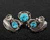 Navajo Silver & Turquoise Floral Earrings & Ring