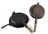 Pair of Griswold Number 9 Waffle Makers with base