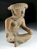 Impressive Veracruz Pottery Seated Female Figure