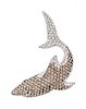 An 18 Karat White Gold, Diamond and Colored Diamond Shark Brooch, Estro, 13.10 dwts.