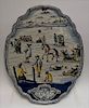 DELFT PLACQUE W/ SKATING SCENE, 18TH OR EARLY 19TH