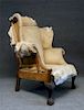RARE SOUTHERN WING BACK CHAIR W/ BALD CYPRESS &