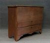 18THC. AMERICAN BLANKET CHEST OVER 2 DRAWERS