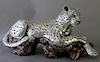 D'Argenta, Silver on Copper Jaguar Sculpture