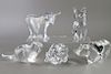 Group of Five Crystal Animals