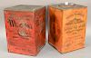 Two large advertising coffee tins including Chase and Sanborns Standard Java Boston Mass (ht. 20in., wd. 13in.) and The Celebrated M...