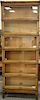 Globe-Wernicke oak six section stacking Barrister bookcase. ht. 92in., wd. 34in.