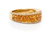 An 18 Karat Yellow Gold, Spessartite Garnet and Diamond Ring, French, 4.90 dwts.