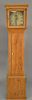 Pine tall clock. ht. 75in., wd. 17in.