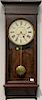 Waterbury oak regulator clock. ht. 46in.