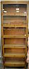 Oak six section stacking Barrister bookcase. ht. 92in., wd. 34in.