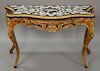 Italian style pier table with black and white marble mosaic top. ht. 29 1/2in., top: 23 1/2" x 49"