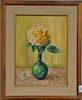 Dorothy Ochtman (1892-1971) oil on board, "Rose in Cloisonne Vase", signed lower right: Dorothy Ochtman, 16" x 12".