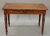 Empire mahogany two drawer table or desk. ht. 29in., top: 22" x 42 1/2"