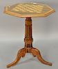 Walnut stand with inlaid game board. ht. 29in., top: 22" x 22"