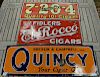 Three enameled advertising signs to include vintage enamel advertising sign, 7-20-4R.G. Sullivan's Quality 10 cent cigar tobacco sig...