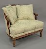 Oversized French style upholstered armchair.