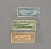 Three Zeppelin stamps, unused, including $1.30, $2.50, and .65 cents.