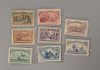 Eight Columbus stamps, unused, including 1 cent, 2 cent, 3 cent, 5 cent, 6 cent, 8 cent, and ten cent.