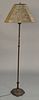 Iron floor lamp with mica shade. ht. 60in.