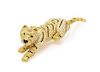 An 18 Karat Yellow Gold, Diamond, Colored Diamond, Onyx and Emerald Articulated Tiger Brooch/Objet, 89.30 dwts.