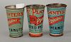 Three Planters Salted Peanuts Pennant tin scoop pails. ht. 2 3/4in.