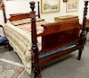 Tiger maple four post rope bed. ht. 59 1/2in.