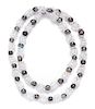 A Rock Crystal, Cultured Tahitian Pearl and Diamond Necklace, Michele della Valle,