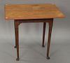 Queen Anne style tea table with mahogany top. ht. 27 1/2in., top: 23" x 30"