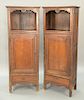 Pair of French oak cabinets with open tops. ht. 68in., wd. 23 1/2in.