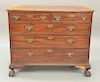Chippendale mahogany two over three drawer chest on ball and claw feet. ht. 33in., wd. 39 1/2in., dp. 20 1/2in.