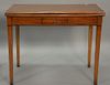 Chippendale mahogany game table with one drawer. ht. 29in., top: 17" x 34 1/2"