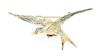 An Antique Yellow Gold and Polychrome Enamel Seagull Pendant/Brooch, Circa 1900, 12.20 dwts.