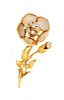 An 18 Karat Yellow Gold and Diamond Articulated En Tremblant Flower Brooch, French, 10.50 dwts.