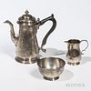 Three-piece Currier & Roby Sterling Silver Coffee Service