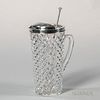 Tiffany & Co. Sterling Silver-mounted Cut Glass Cocktail Pitcher and Stirrer