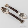 Pair of Mexican Sterling Silver Salad Servers