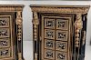 Pair of Louis XVI-style Ormolu- and Pietra Dura-mounted Ebony-veneered Cabinets