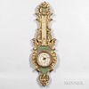 Louis XVI-style Gilt and Painted Wall Barometer