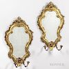 Pair of Venetian Rococo-style Mirrored Wall Sconces
