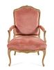 * A Louis XV Style Painted Fauteuil Height 41 inches.